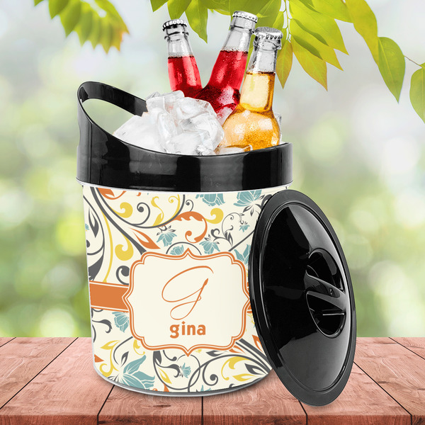 Swirly Floral Plastic Ice Bucket - LIFESTYLE