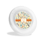 Swirly Floral Plastic Party Appetizer & Dessert Plates - 6" (Personalized)