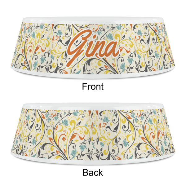 Swirly Floral Plastic Pet Bowls - Small - APPROVAL