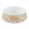 Swirly Floral Plastic Dog Bowl - Small (Personalized)