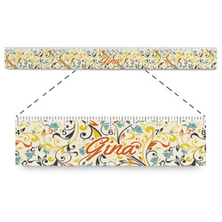 Swirly Floral Plastic Ruler - 12" (Personalized)