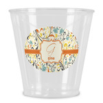 Swirly Floral Plastic Shot Glass (Personalized)