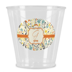 Swirly Floral Plastic Shot Glass (Personalized)