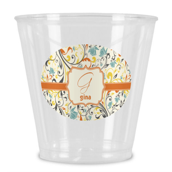 Custom Swirly Floral Plastic Shot Glass (Personalized)