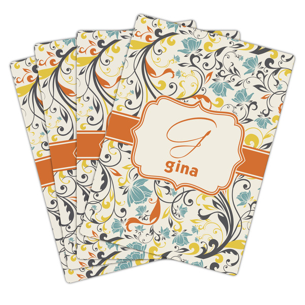 Swirly Floral Playing Cards - Hand Back View