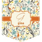 Swirly Floral Iron On Faux Pocket (Personalized)