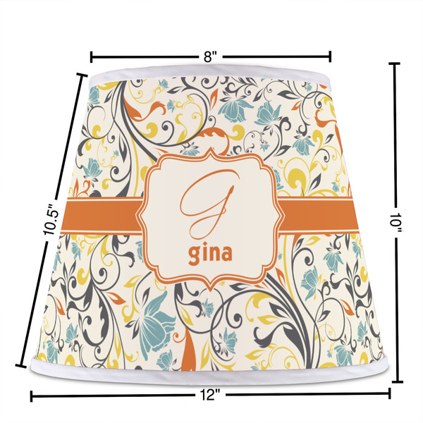 Swirly Floral Poly Film Empire Lampshade - Dimensions