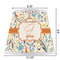 Swirly Floral Poly Film Empire Lampshade - Dimensions
