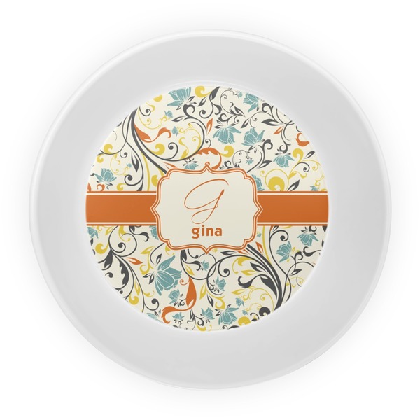 Swirly Floral Melamine Bowl - Center