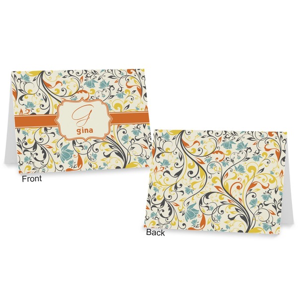 Swirly Floral Postcard - Front and Back