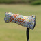 Swirly Floral Putter Cover - On Putter