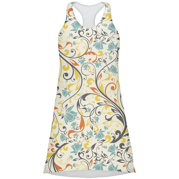 Custom Swirly Floral Racerback Dress - Medium