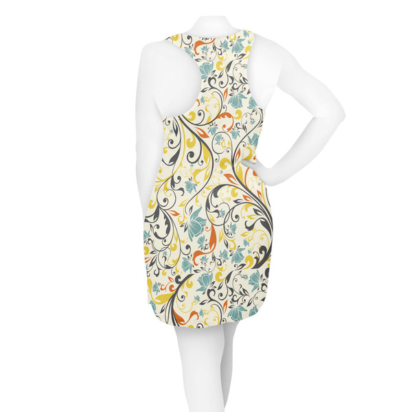 Swirly Floral Racerback Dress - On Model - Back