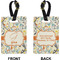 Swirly Floral Rectangle Luggage Tag (Front + Back)