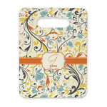 Swirly Floral Rectangular Trivet with Handle (Personalized)
