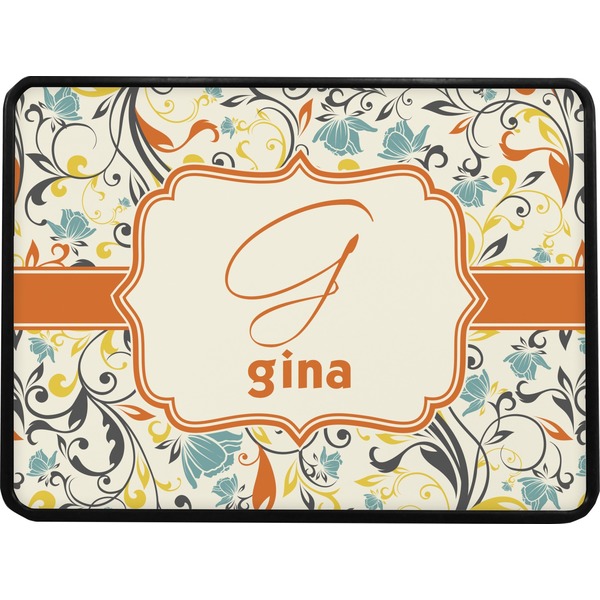 Swirly Floral Rectangular Car Hitch Cover w/ FRP Insert (Select Size)