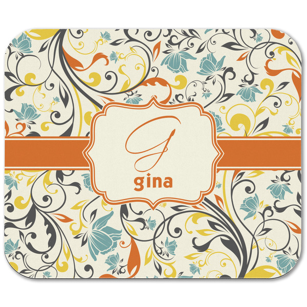 Swirly Floral Rectangular Mouse Pad - APPROVAL