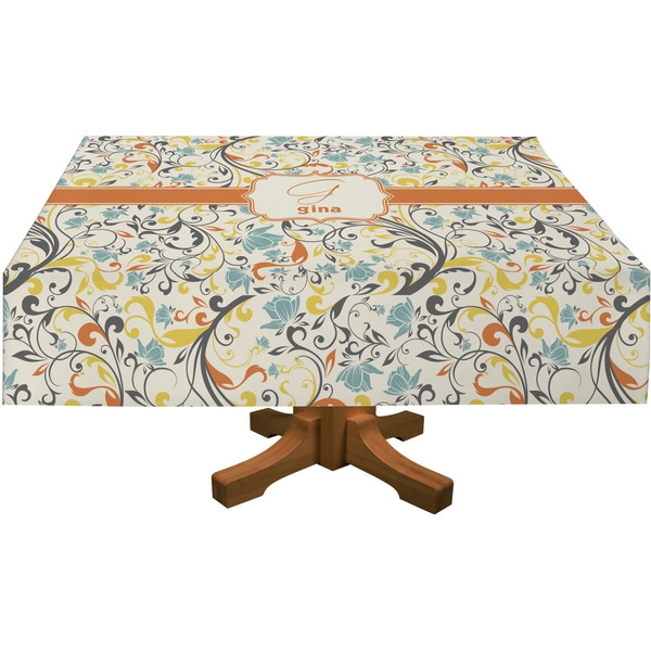 Swirly Floral Rectangular Tablecloths (Personalized)
