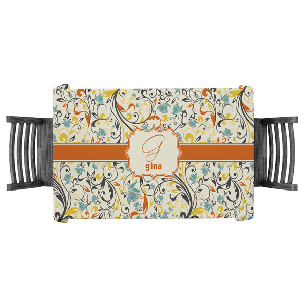 Custom Swirly Floral Tablecloth - 58"x58" (Personalized)