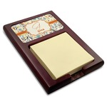 Swirly Floral Red Mahogany Sticky Note Holder (Personalized)