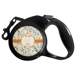 Swirly Floral Retractable Dog Leash (Personalized)