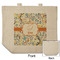 Swirly Floral Reusable Cotton Grocery Bag - Front & Back View