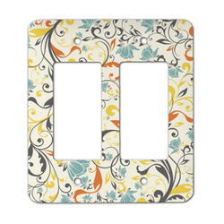 Swirly Floral Rocker Style Light Switch Cover - Two Switch