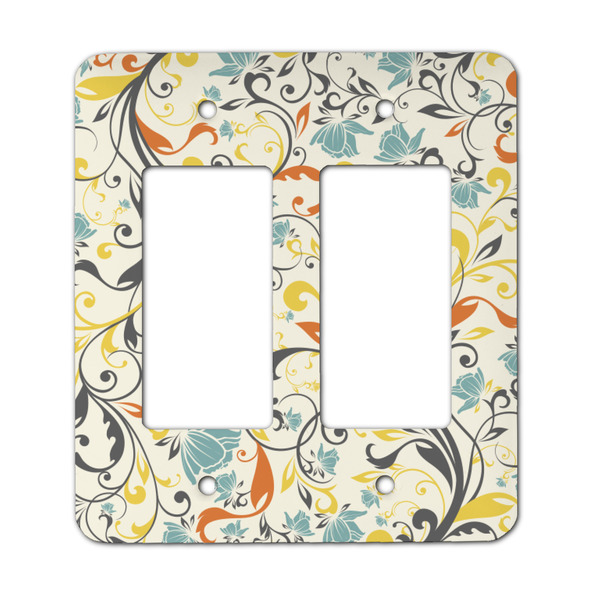 Custom Swirly Floral Rocker Style Light Switch Cover - Two Switch