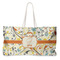 Swirly Floral Large Rope Tote Bag - Front View