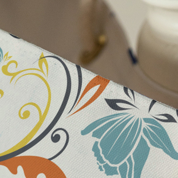 Swirly Floral Large Rope Tote - Close Up View