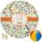 Swirly Floral Round Beach Towel (Personalized)