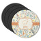 Swirly Floral Round Coaster Rubber Back - Main