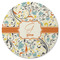 Swirly Floral Round Rubber Backed Coaster (Personalized)