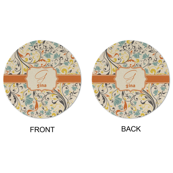 Swirly Floral Round Linen Placemats - APPROVAL (double sided)