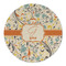 Swirly Floral Round Linen Placemats - FRONT (Double Sided)