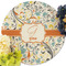 Swirly Floral Round Linen Placemats - Front (w flowers)