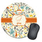 Swirly Floral Round Mouse Pad