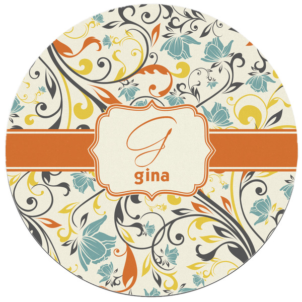 Swirly Floral Round Mousepad - APPROVAL