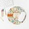 Swirly Floral Round Mousepad - LIFESTYLE 2