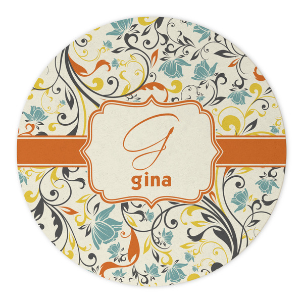 Swirly Floral Round Paper Coaster - Approval