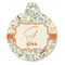 Swirly Floral Round Pet ID Tag (Personalized)