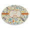 Swirly Floral Round Stone Trivet - Angle View