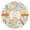 Swirly Floral Round Stone Trivet - Front View