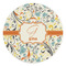 Swirly Floral Round Stone Trivet (Personalized)