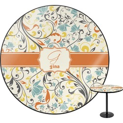 Swirly Floral Round Table (Personalized)