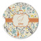 Swirly Floral Sandstone Car Coaster - Single (Personalized)