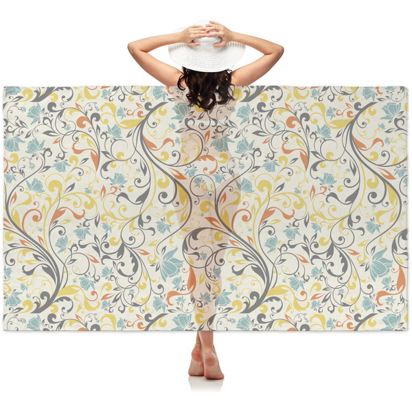 Custom Swirly Floral Sheer Sarong