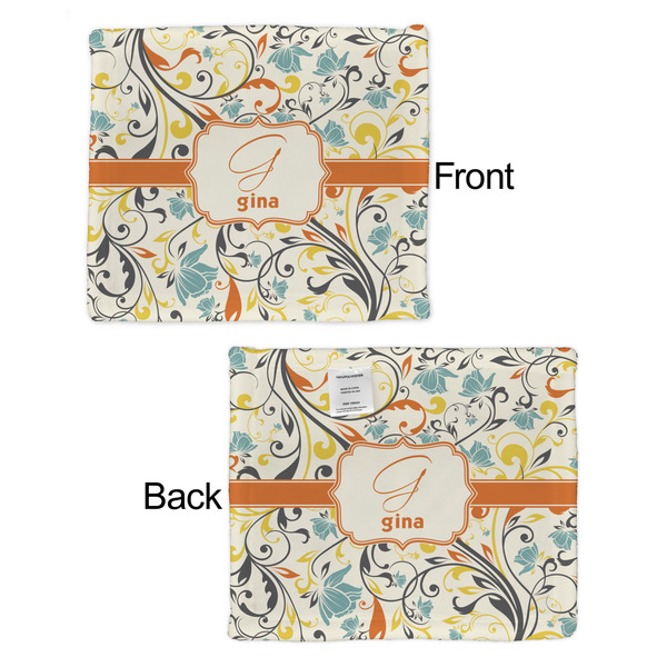 Swirly Floral Security Blanket - Front & Back View