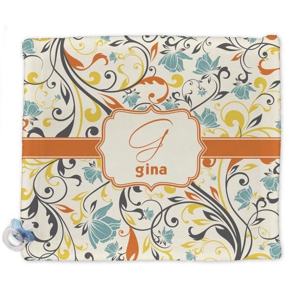 Custom Swirly Floral Security Blanket (Personalized)