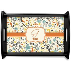 Swirly Floral Wooden Trays (Personalized)